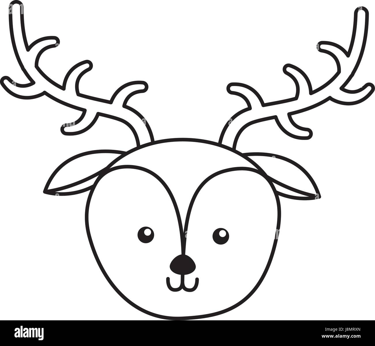cute deer face cartoon Stock Vector Image & Art - Alamy