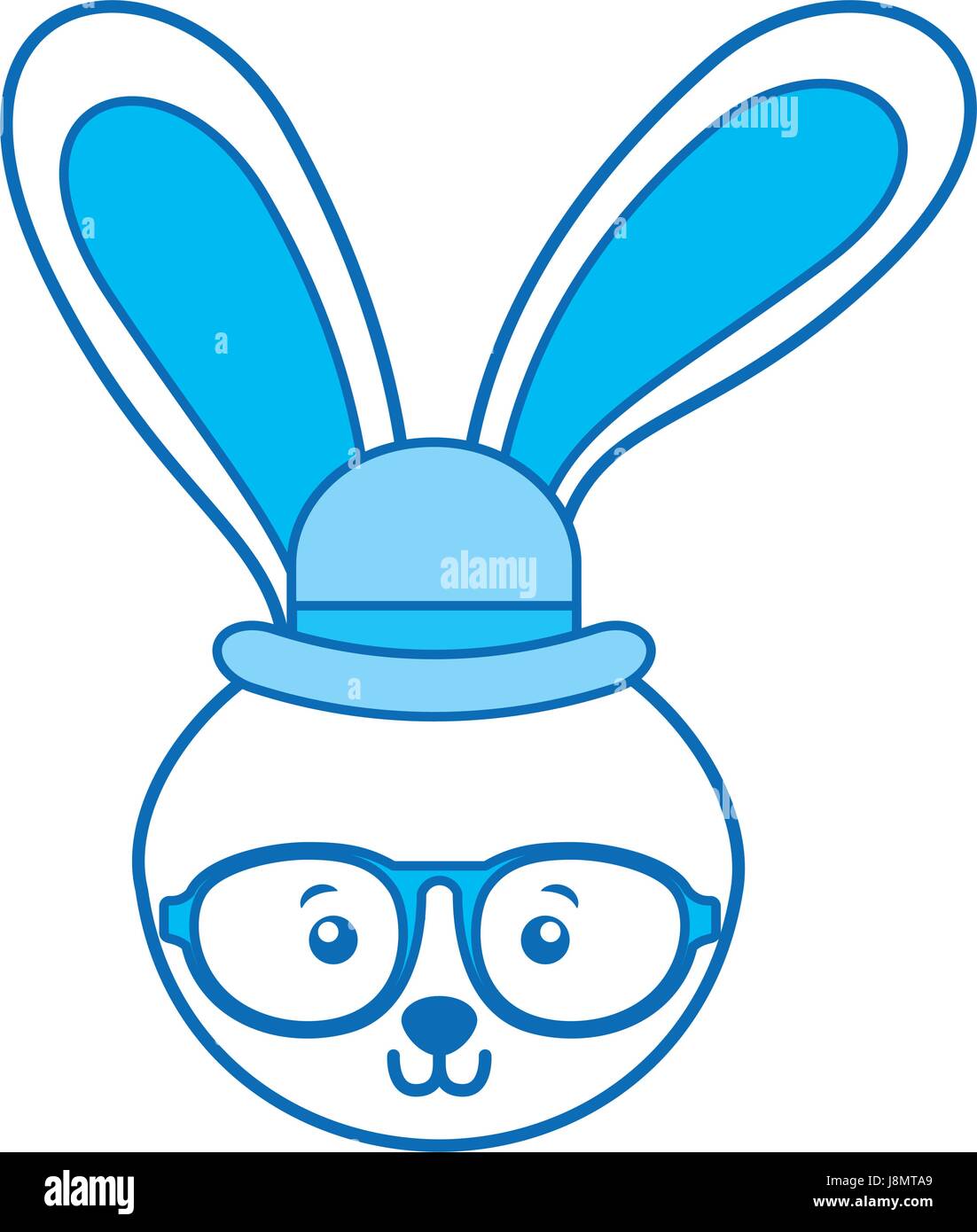blue icon rabbit face Stock Vector Image & Art - Alamy