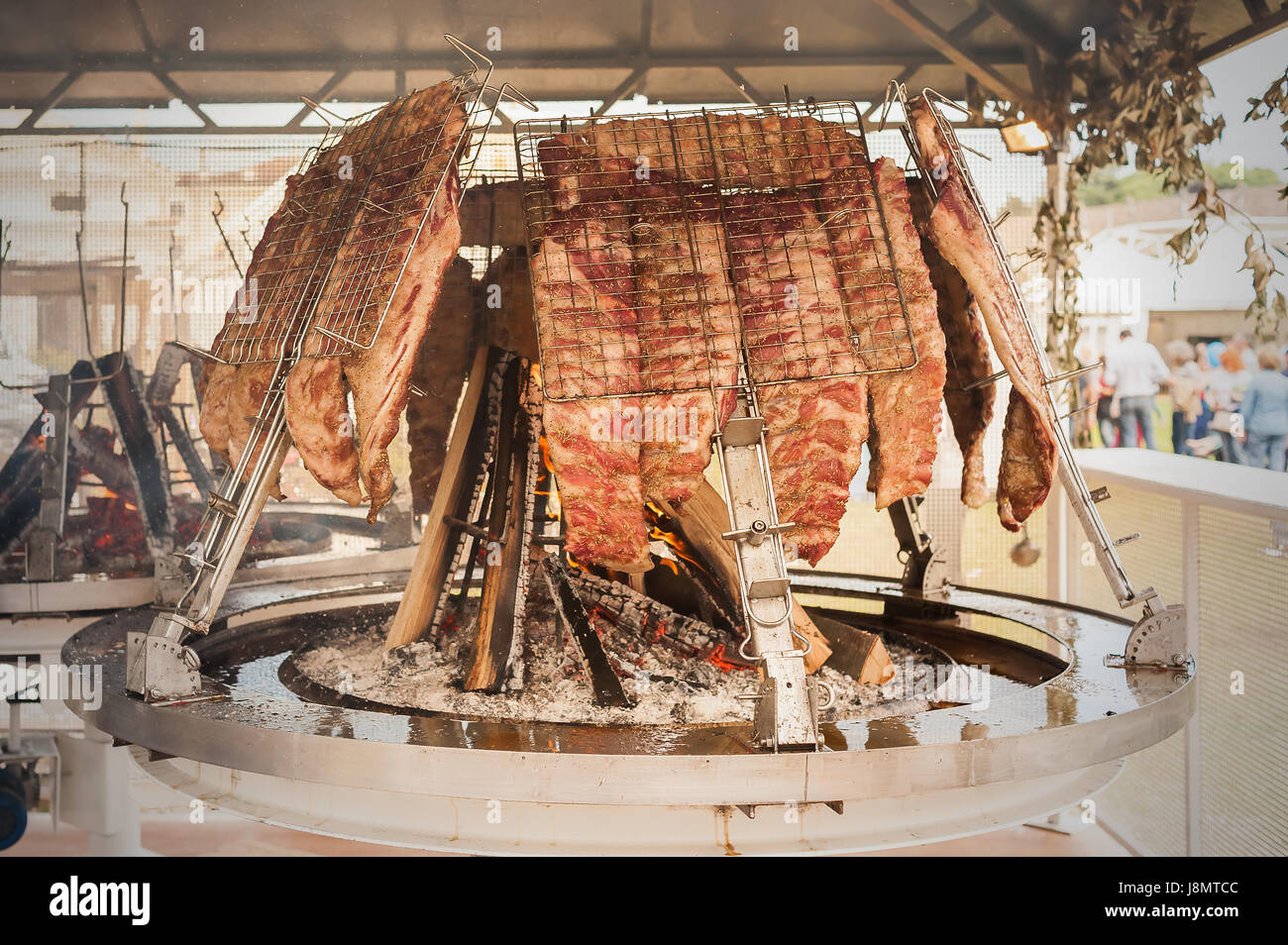 Asado, traditional barbecue dish in Argentina. Roasted meat of beef