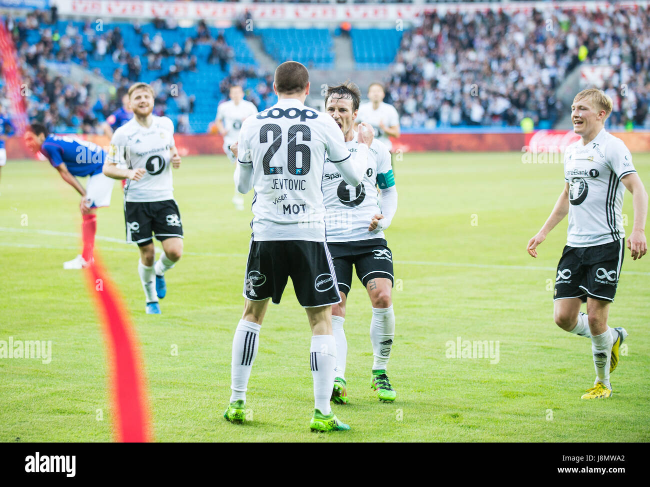 Milan Jevtovic Of Rosenborg Celebrates His Goal With His Team Colleages During The Eliteserien Mathc Between Valerenga And Rosenborg At Ullevaal Milan Jevtovic Of Rosenborg Celebrates His Goal With His Team Colleages During The Eliteserien Mathc Between Valerenga And Rosenborg At Ullevaal