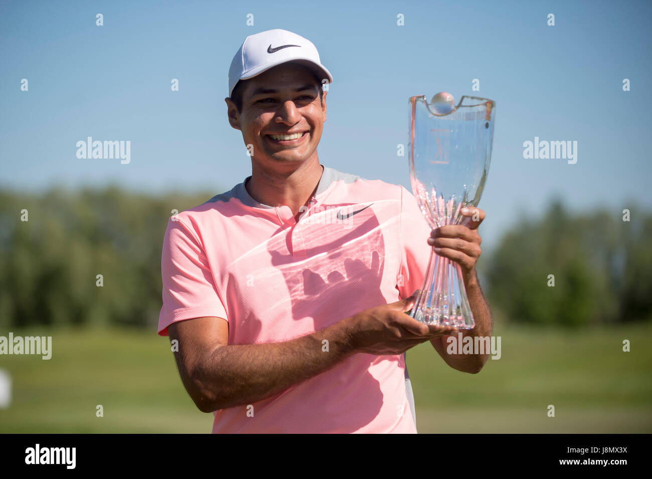 Dritec, Czech Republic. 28th May, 2017. Julian Suri of USA won the 6th Annual D D REAL Czech Challenge men´s golf tournament, which is part of the European Challenge Tour at the Kuneticka Hora Golf Resort, Czech Republic, May 28, 2017. Credit: Josef Vostarek/CTK Photo/Alamy Live News Stock Photo