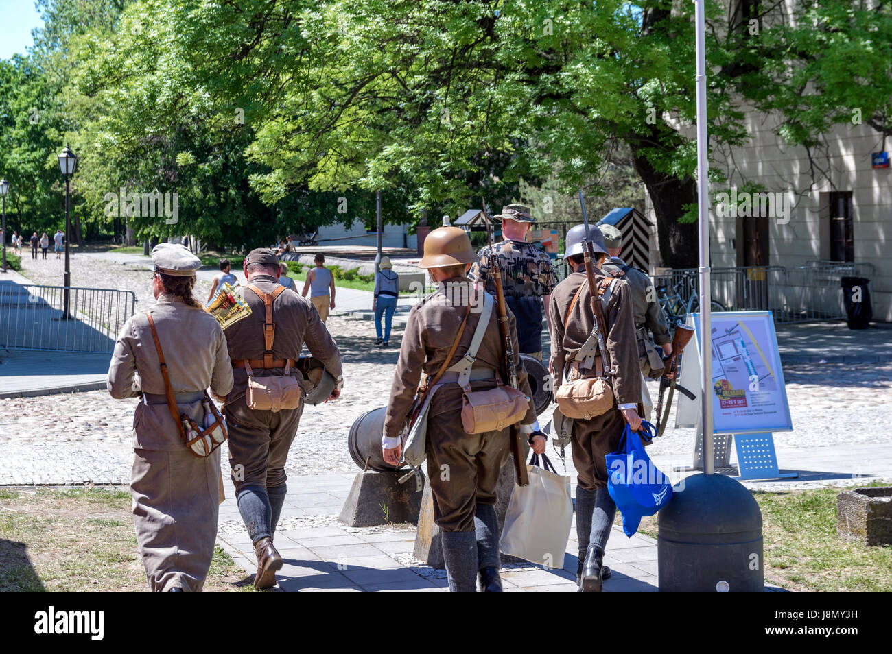 Warsaw, Poland. 28th May, 2017. Military re-enactors in German uniforms participate in an annual historical re-enactment show called the Warsaw Strategic Game Convention-Grenadier 2017 in the old Warsaw citadel. Credit: dario photography/Alamy Live News Stock Photo