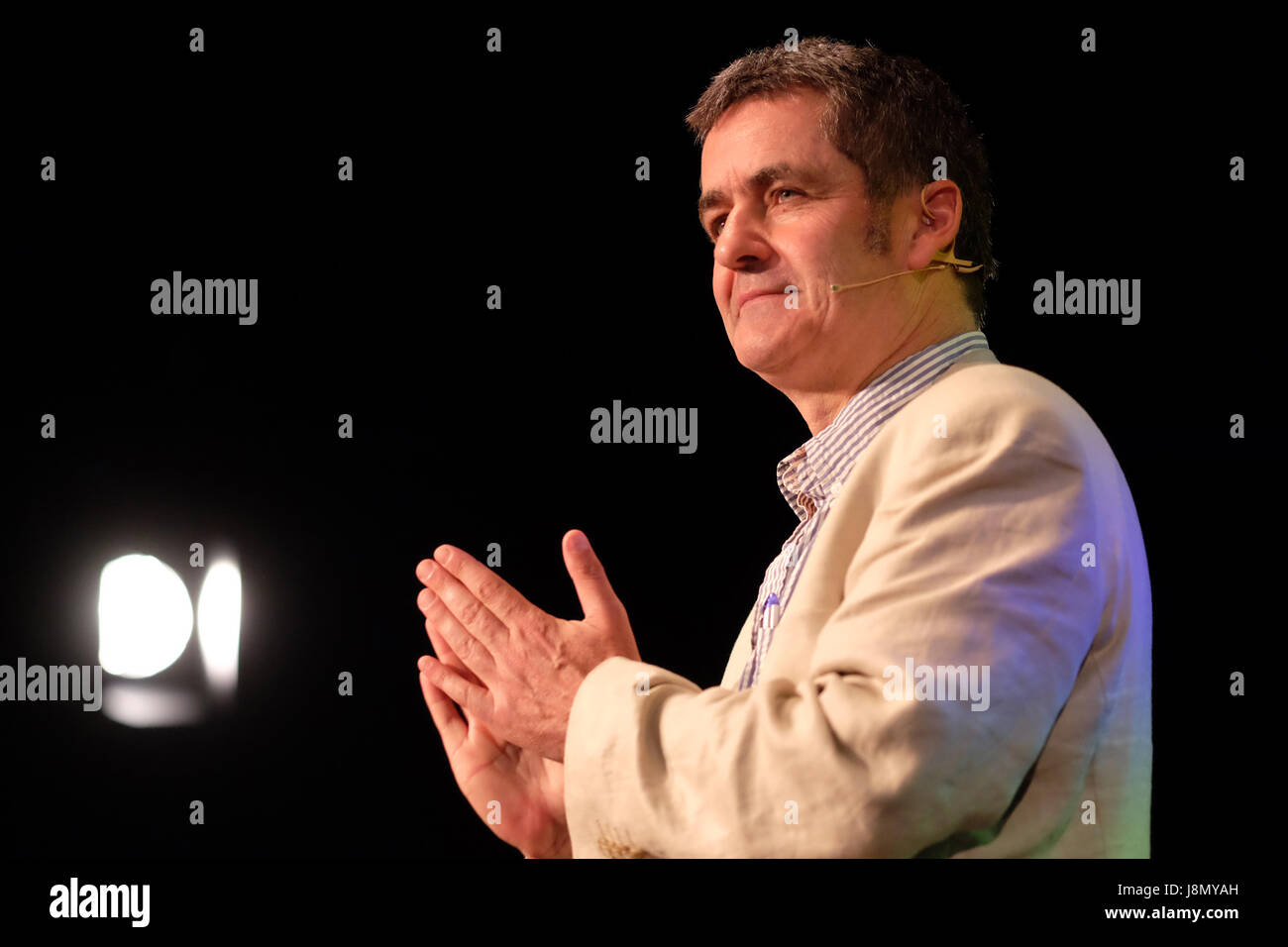 Hay Festival 2017 - Hay on Wye, Wales, UK - May 2017 - Historian and author Giles Tremlett on stage at the Hay Festival talking about his latest book Isabelle of Castile - Europe's First Great Queen - the Hay Festival celebrates its 30th anniversary in 2017 -  Steven May / Alamy Live News Stock Photo