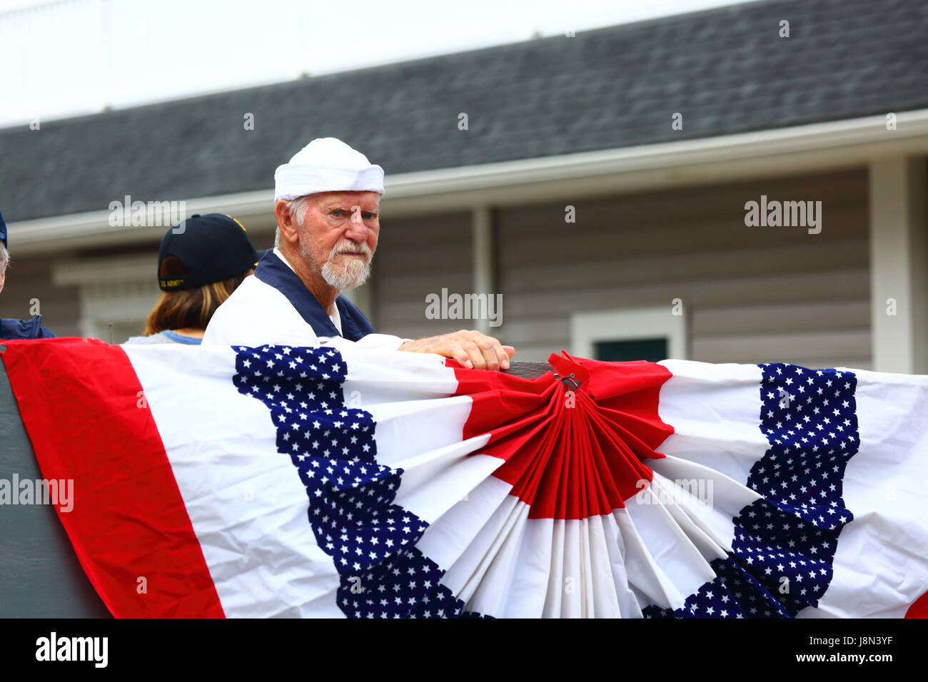 Westminster, Maryland, USA. 29th May, 2017. A navy veteran takes part in parades for Memorial Day, a federal holiday in the United States for remembering those who died while serving in the country's armed forces. Credit: James Brunker/Alamy Live News Stock Photo