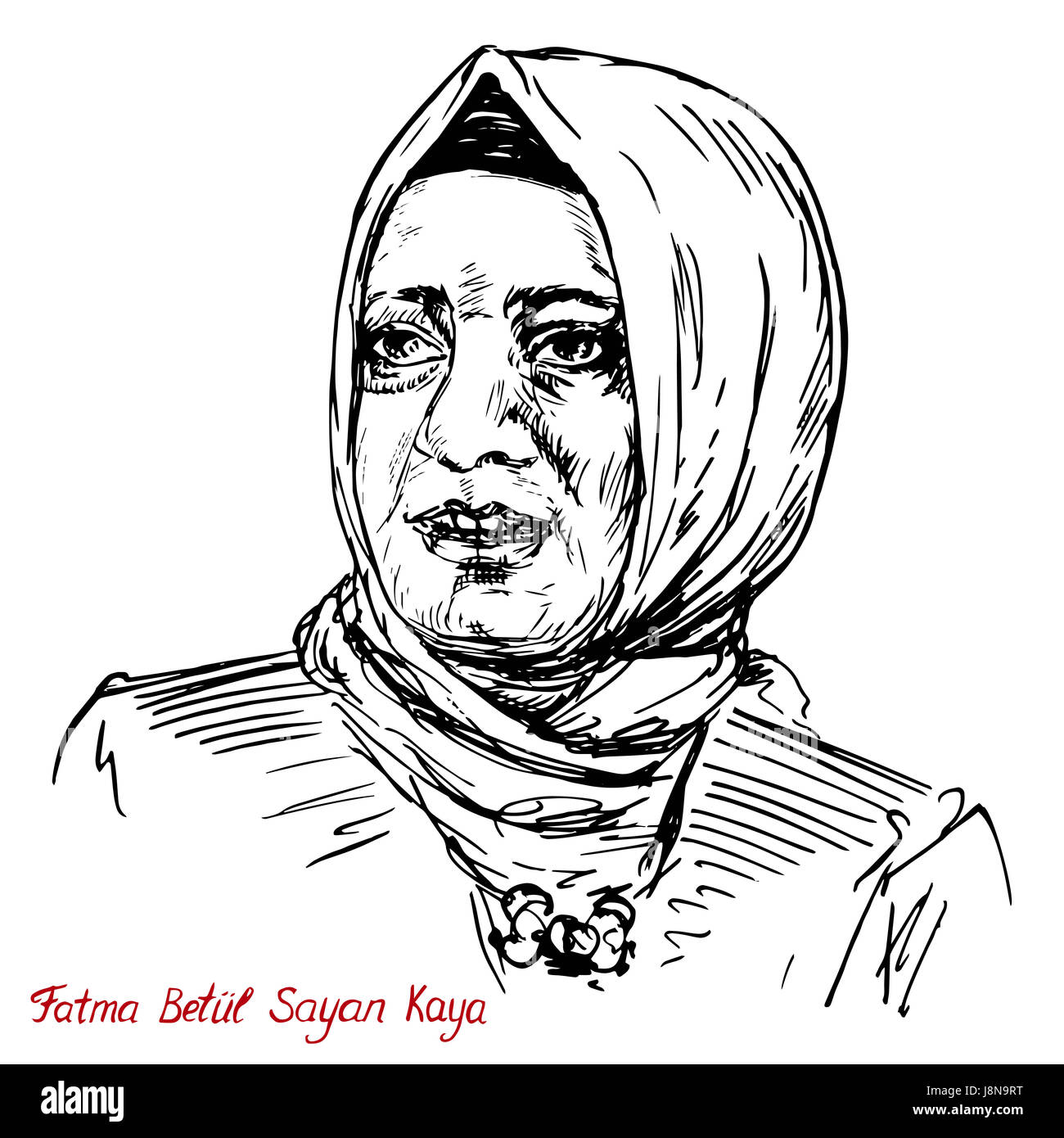 Fatma Betul Sayan Kaya, Turkish politician, Minister of Family and Social Policies, vice-chair of Justice and Development Party (AKP), 2d hand drawn Stock Photo