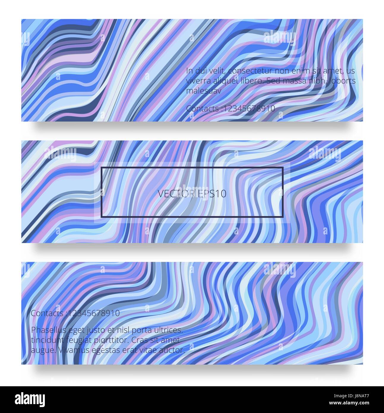 Vector warped lines background. Flexible stripes twisted as silk forming volumetric folds. Colorful variable width stripes with shadows and highlights. Vector illustration Stock Vector