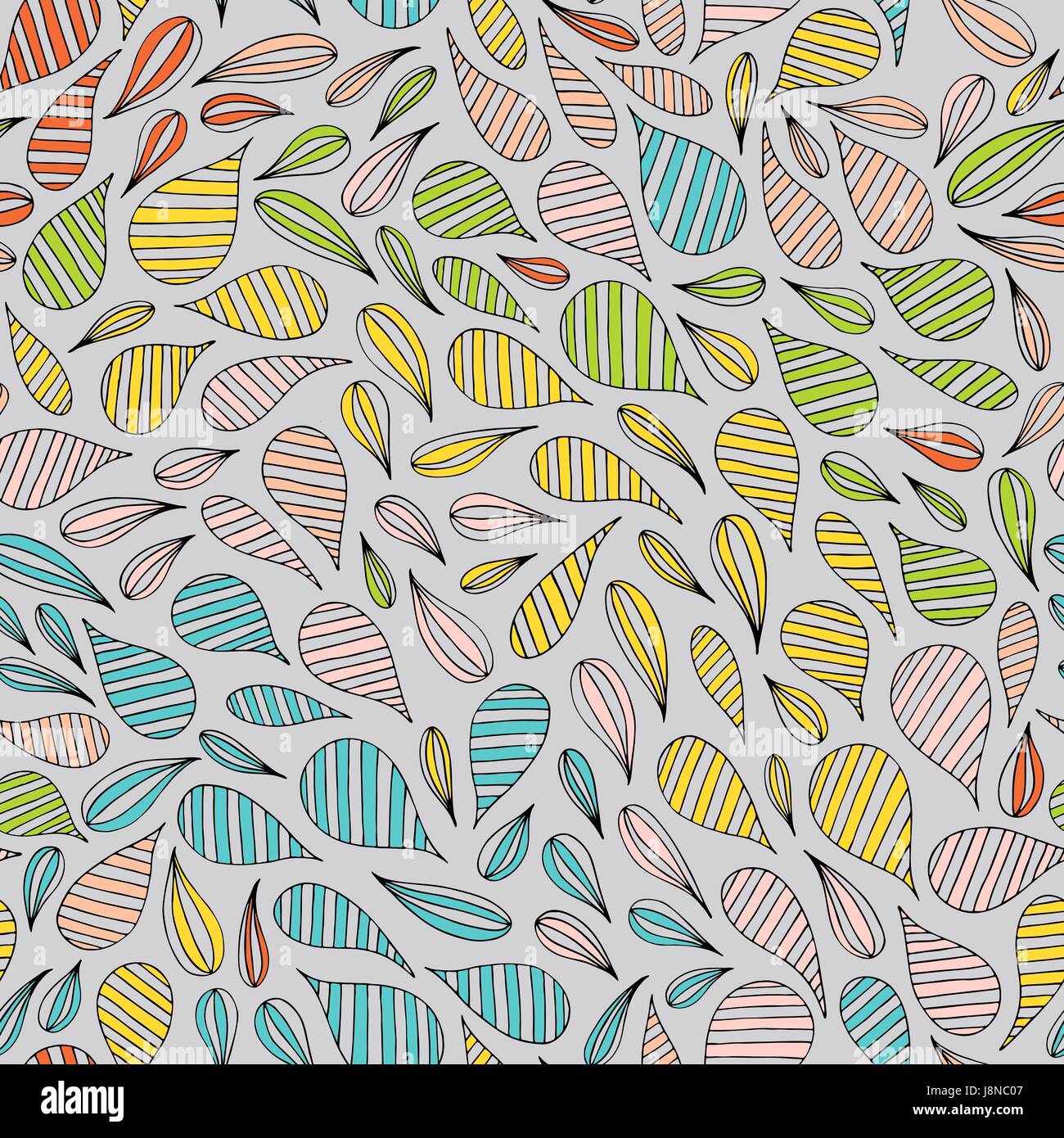 Hand drawn abstract seamless pattern in memphis style. Vector colorful ...