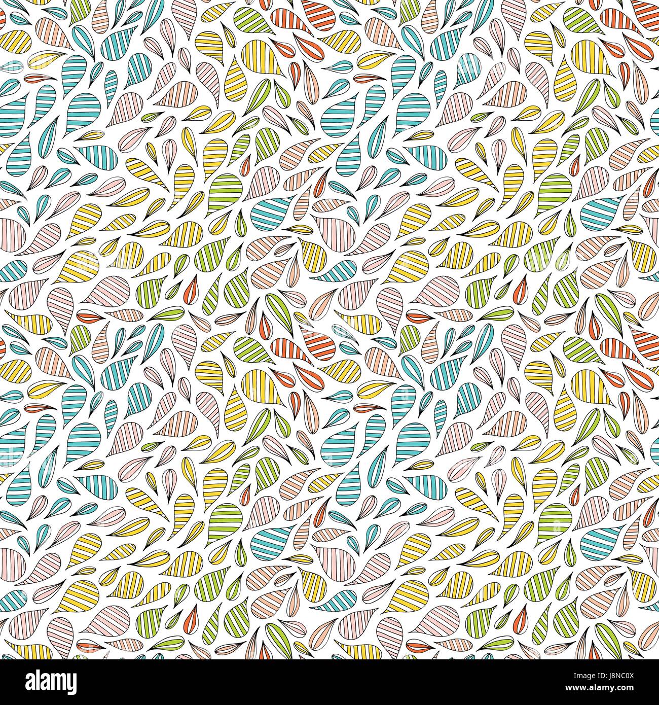 Hand drawn abstract seamless pattern in memphis style. Vector colorful ...