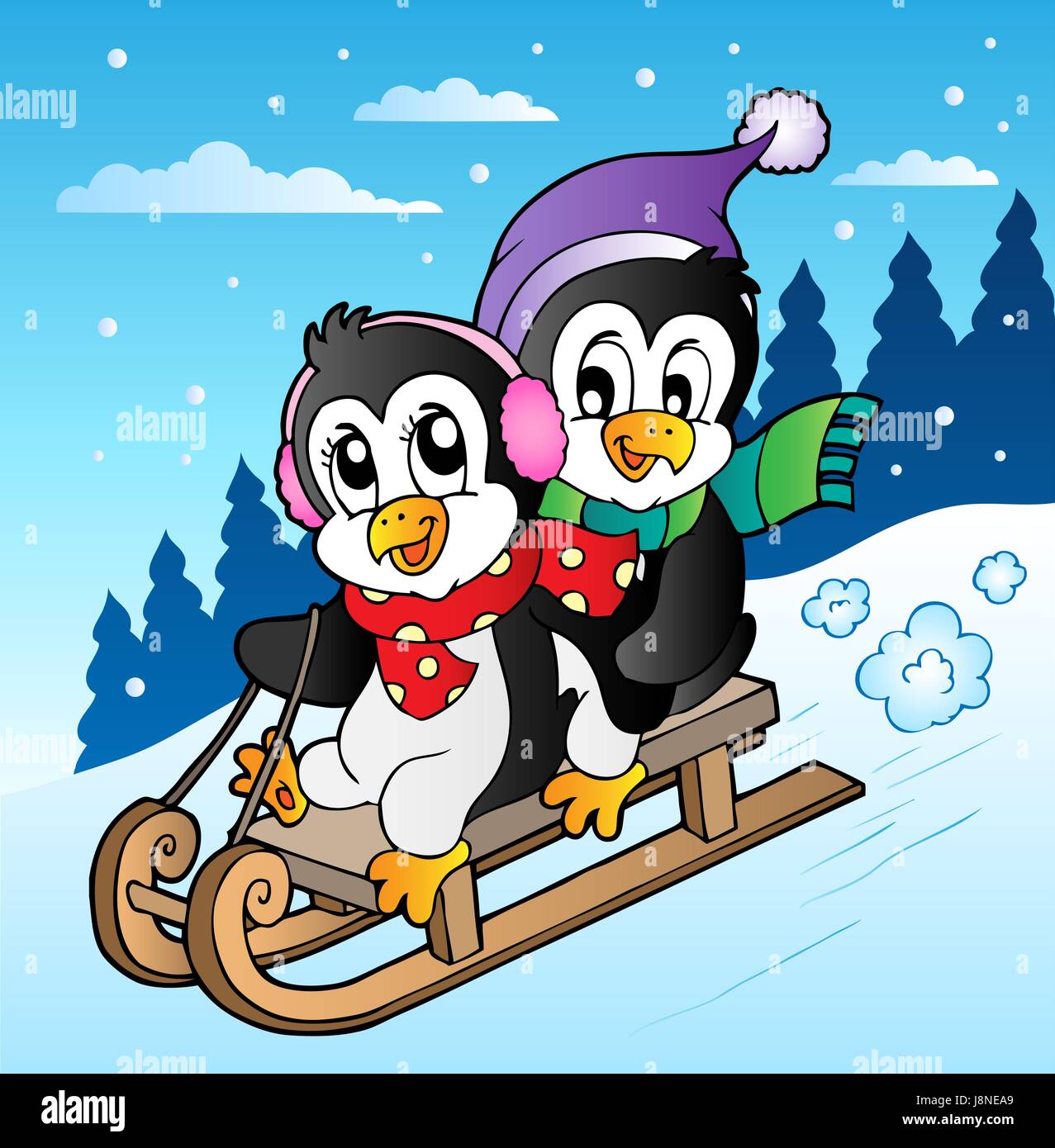 Penguin sledding hi-res stock photography and images - Alamy