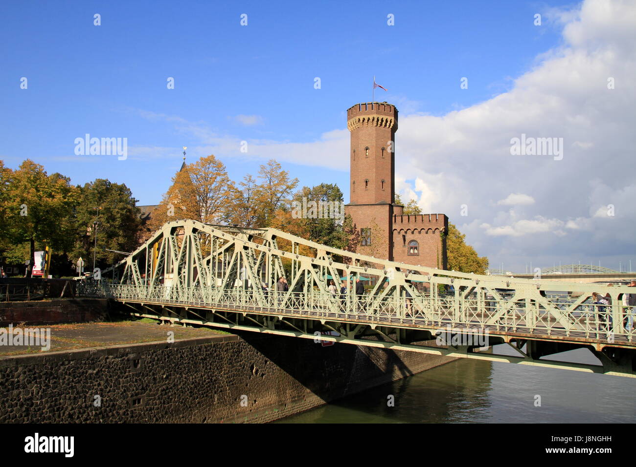 tower, cologne, bridge, harbor, harbours, swing-bridge, blue, tower, macro, Stock Photo