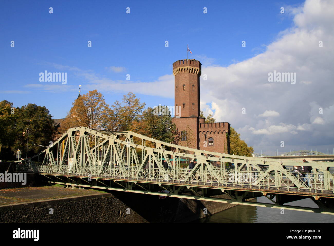 tower, cologne, bridge, harbor, harbours, swing-bridge, blue, tower, macro, Stock Photo