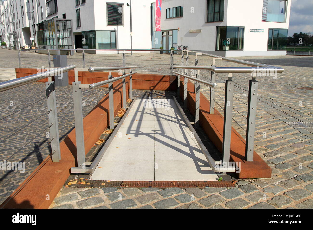 Pavment Railing cologne, railing, pavement, ramp, handicapped accessible, city, town ...