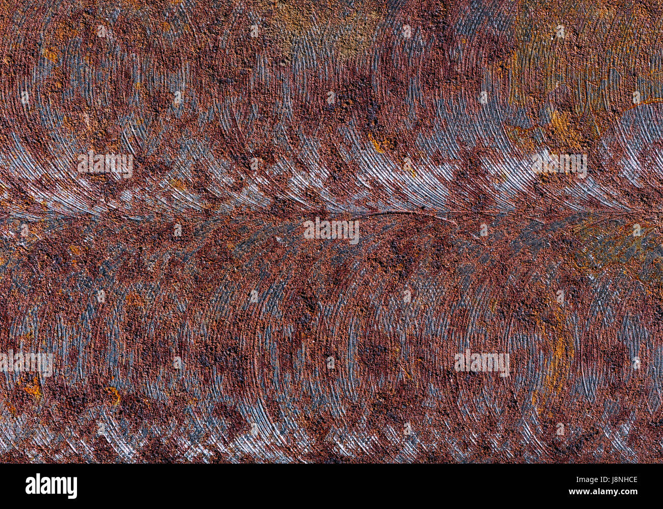 Texture of rusty metal. The milled metal surface is covered in places with a touch of rust Stock Photo