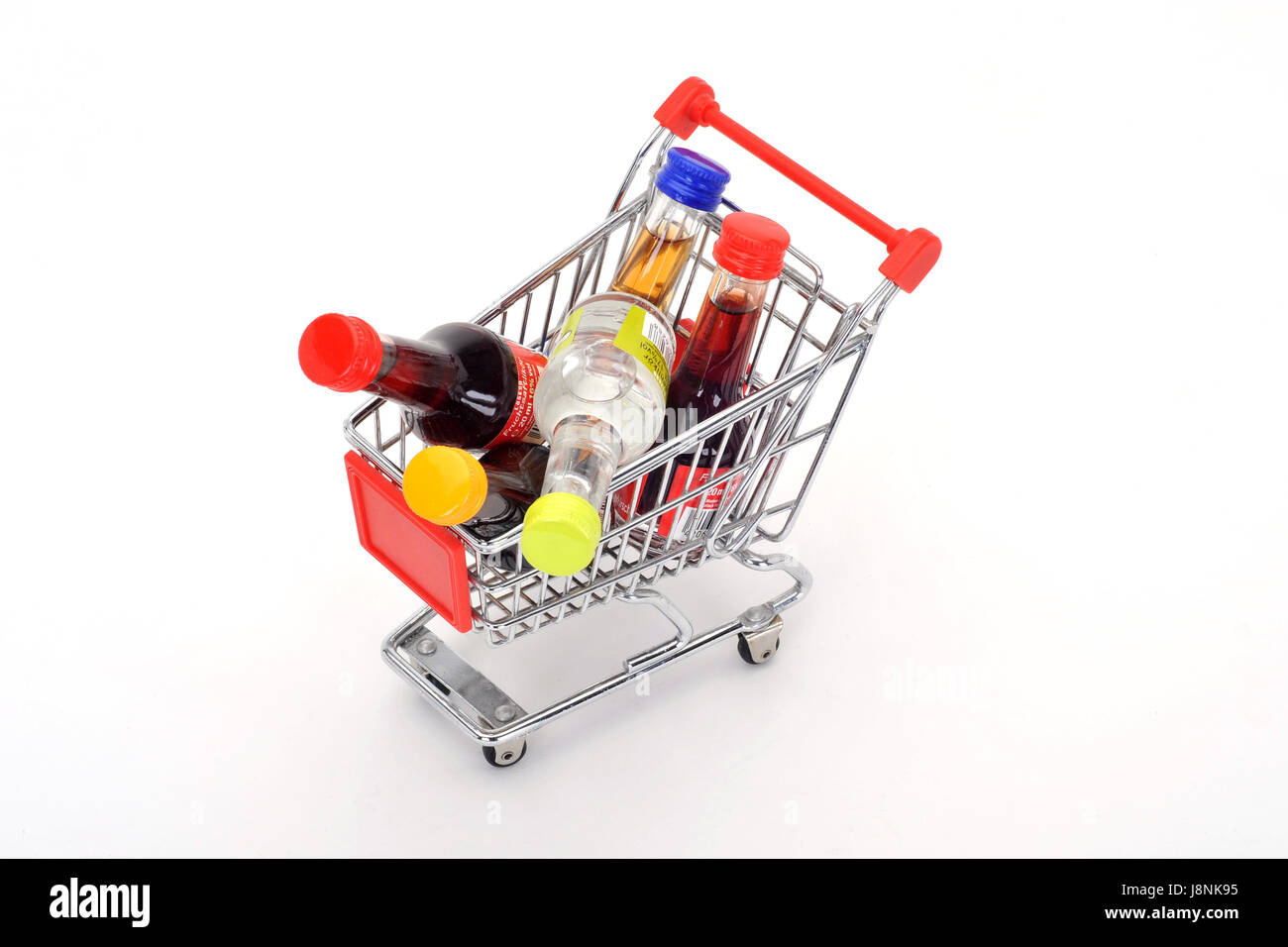 alcohol, bottles, trolley, cart, vodka, consumption of alcohol, alcohol Stock Photo