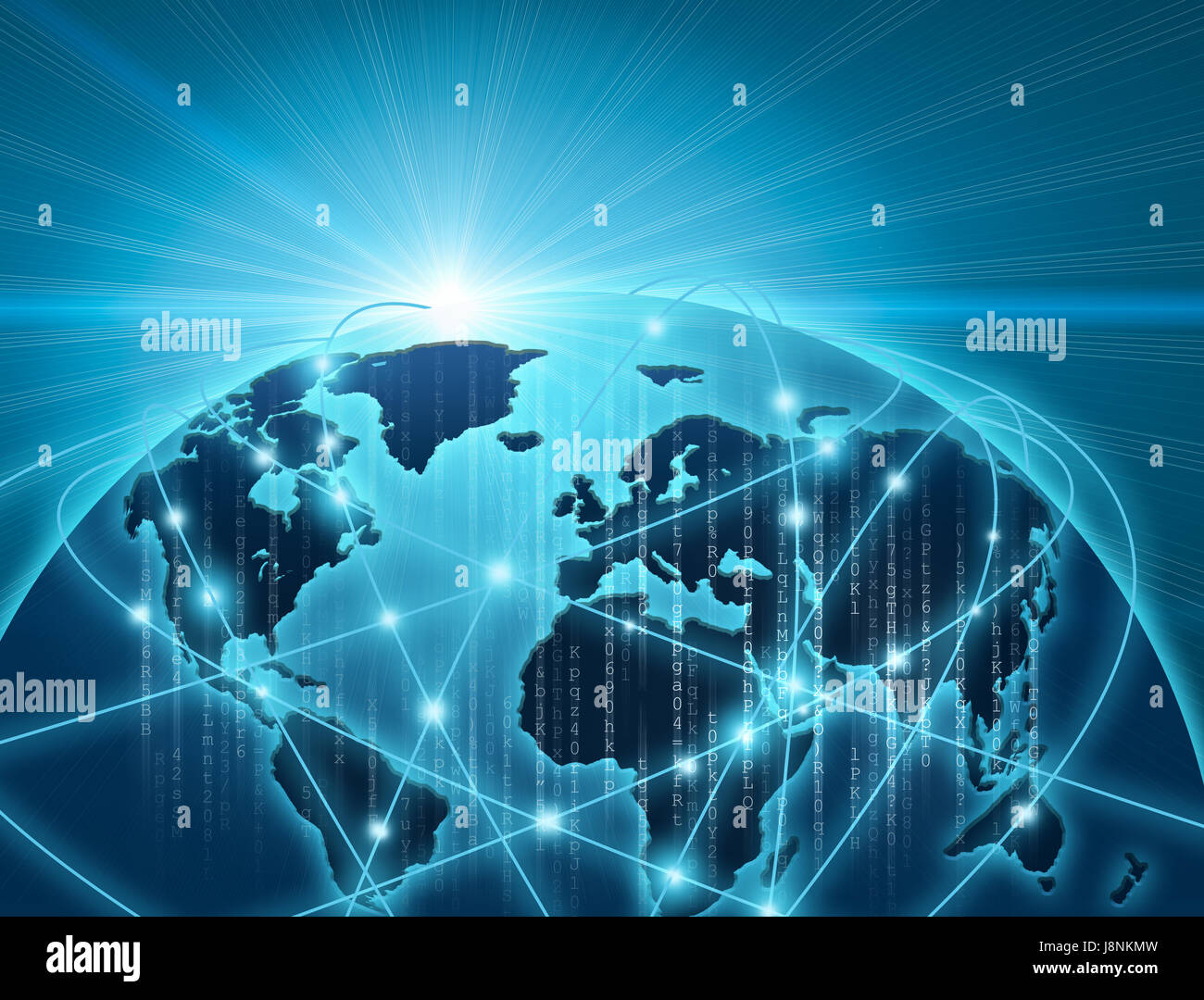 Globe network connection abstract background. Stock Photo