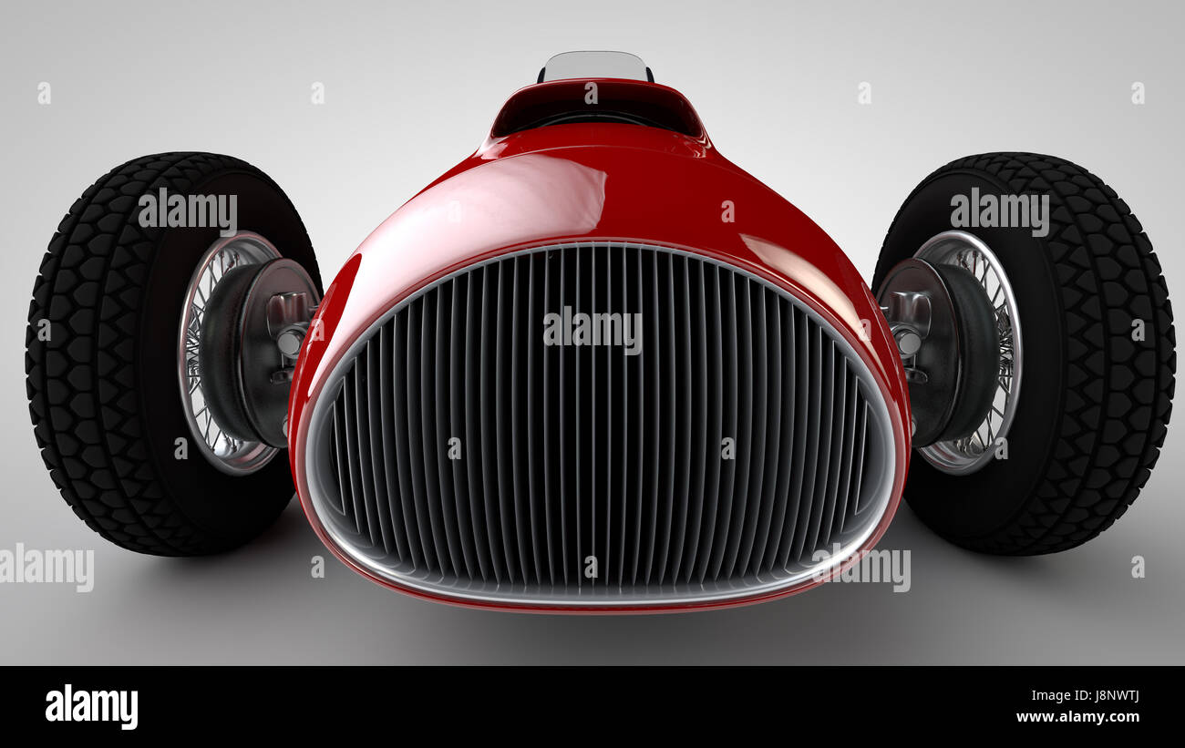 Retro sport racing car 3D render. Digital generated image Stock Photo