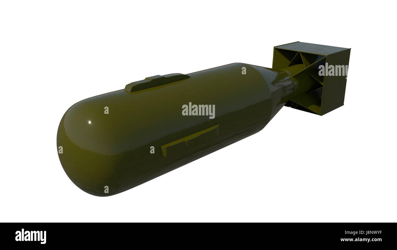 Atomic bomb The Little Boy dropped on Hiroshima on August 6, 1945. 3D