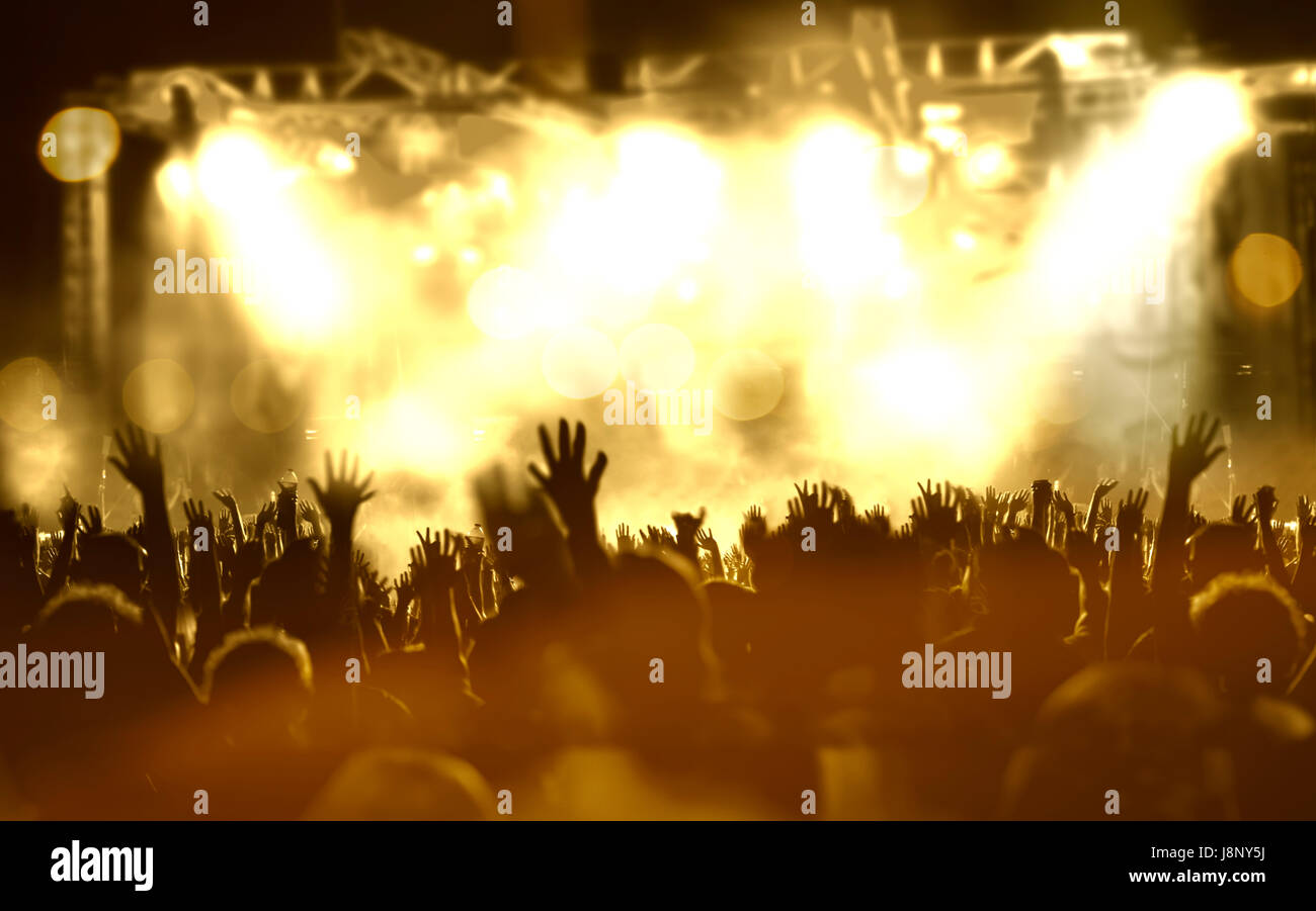 Live music background. Show and public Stock Photo - Alamy