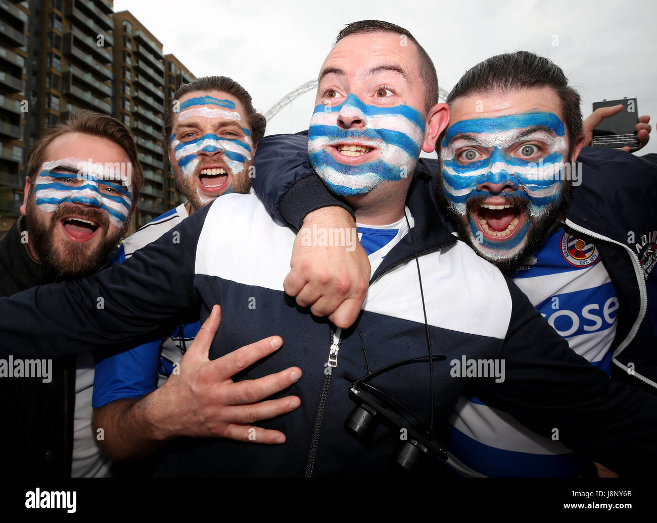 Reading fans before the Sky Bet Championship play-off final at Wembley ...