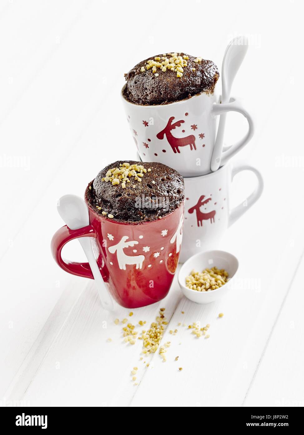 Amaretto mug cake with nougat (microwave Stock Photo - Alamy