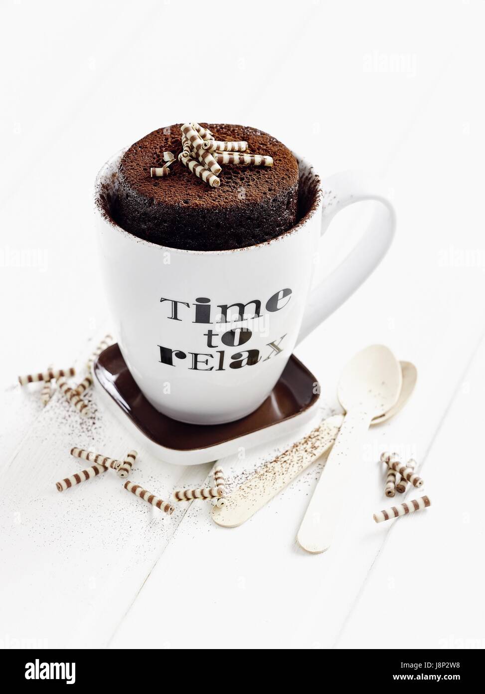 Chocolate - coffee - mug cake (microwave) Stock Photo