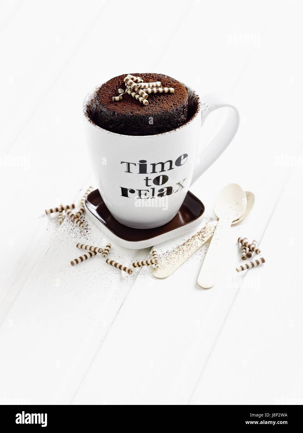 Chocolate - coffee - mug cake (microwave) Stock Photo