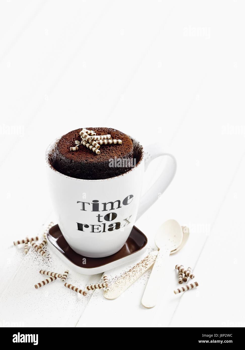 Chocolate coffee mug cake (microwave Stock Photo Alamy