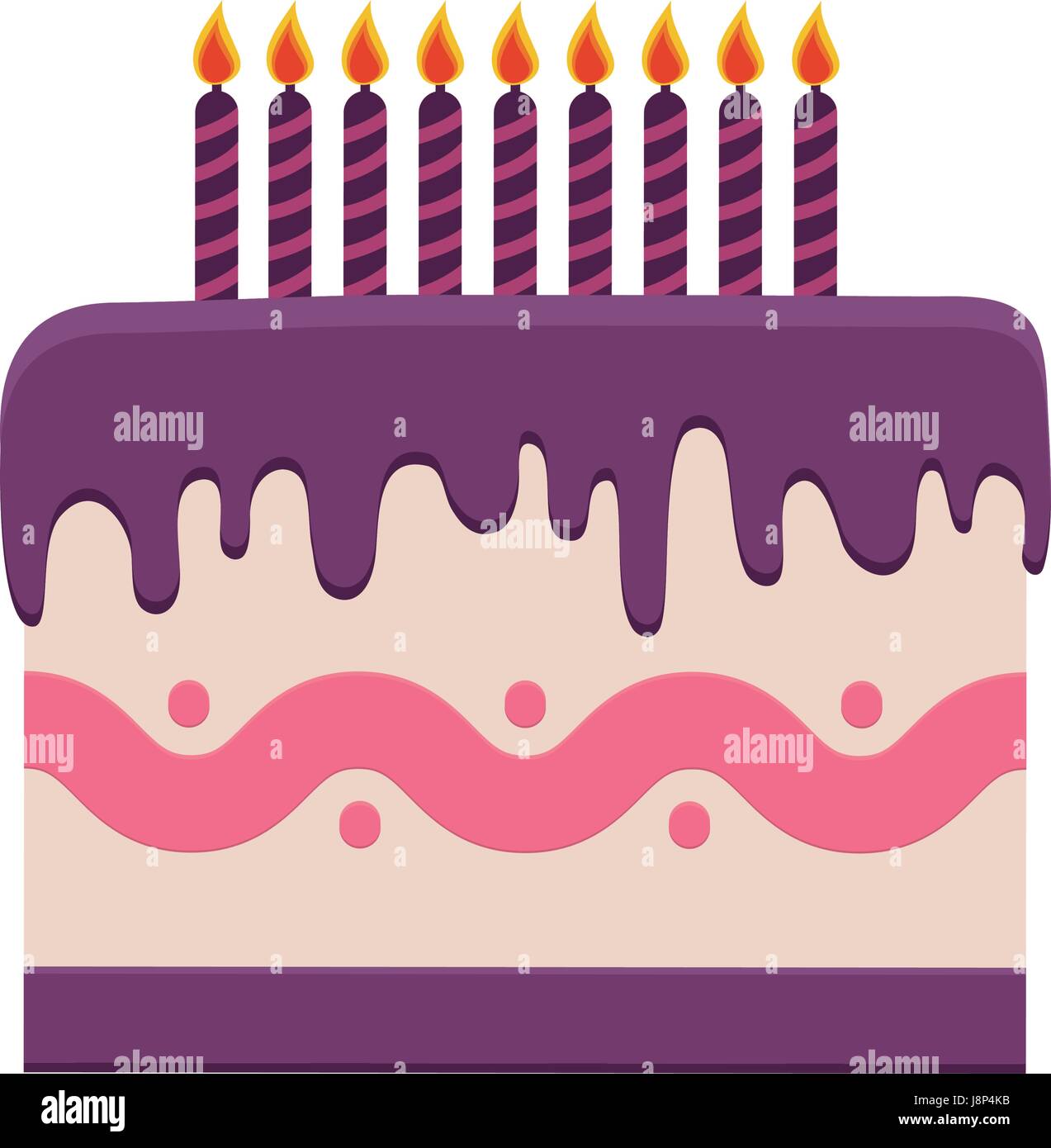 birthday cake with candles icon Stock Vector Image & Art - Alamy