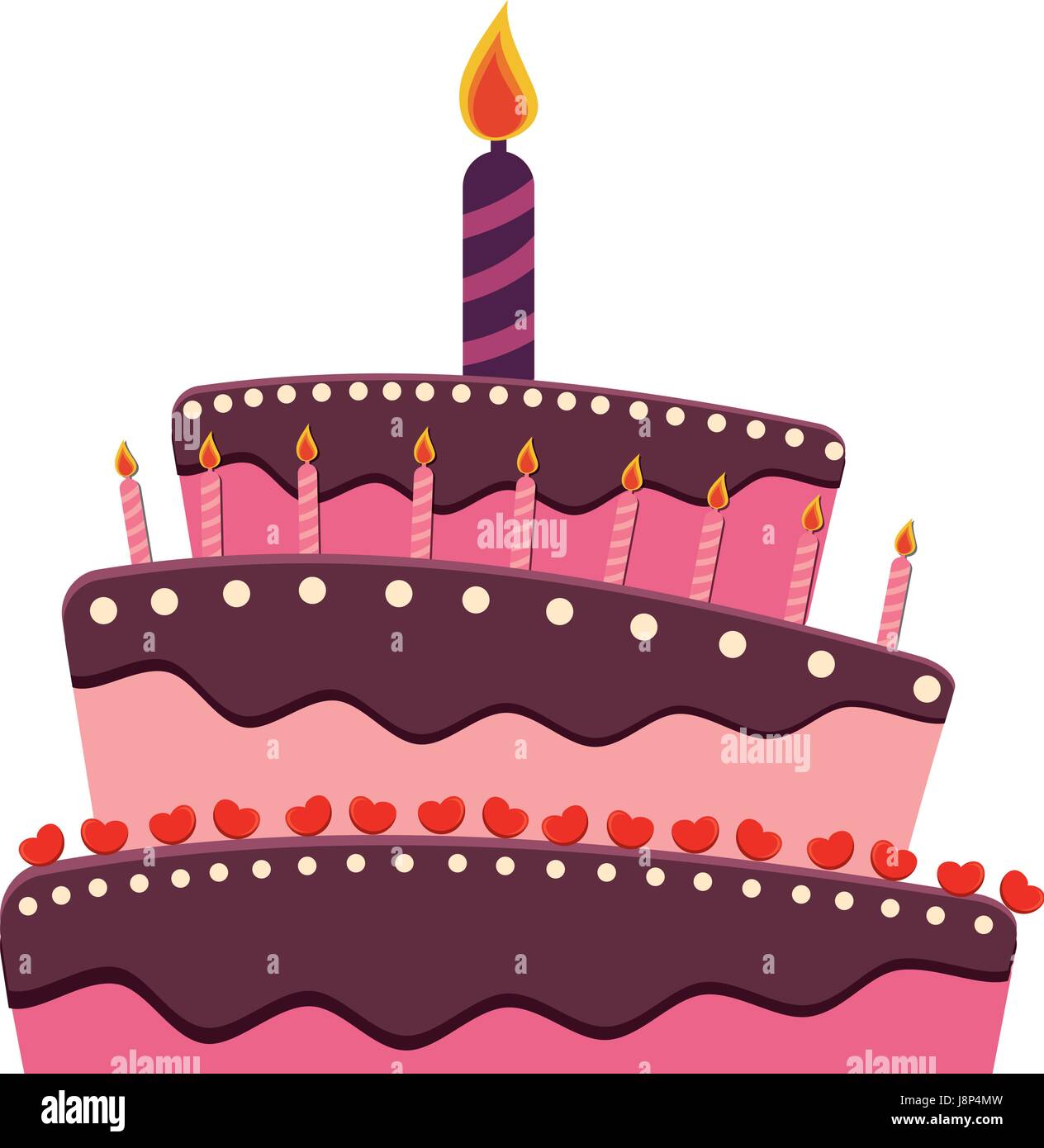 birthday cake with candles icon Stock Vector Image & Art - Alamy