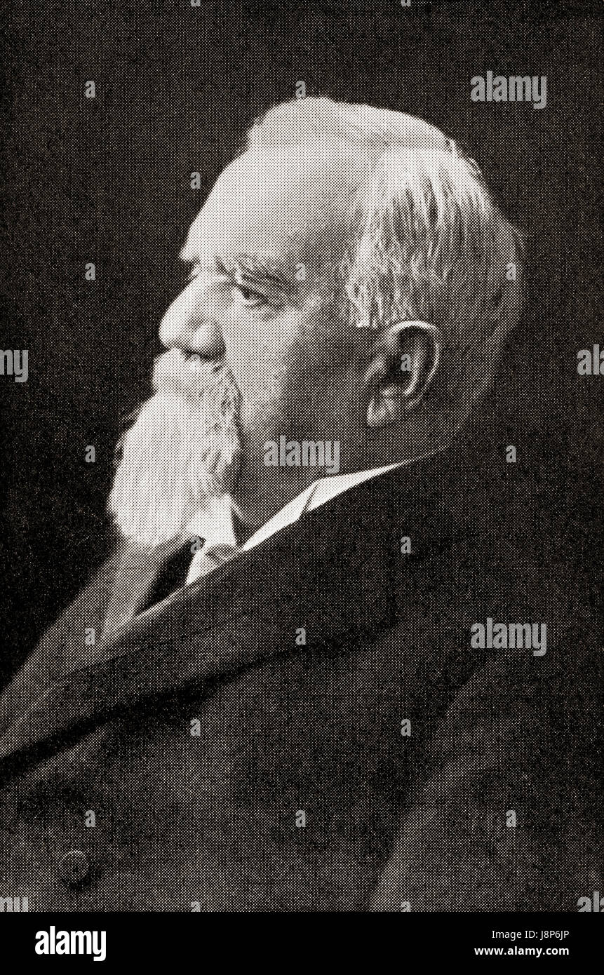 Titu Liviu Maiorescu, 1840 – 1917.  Romanian literary critic, politician and founder of the Junimea Society.   From Hutchinson's History of the Nations, published 1915. Stock Photo