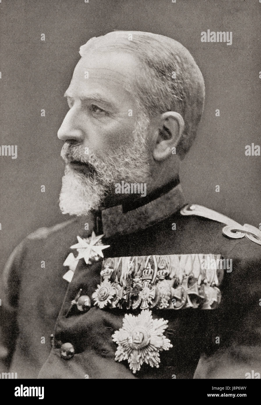Carol I, 1839 – 1914, born Prince Karl of Hohenzollern-Sigmaringen.  Ruler of Romania.  From Hutchinson's History of the Nations, published 1915. Stock Photo