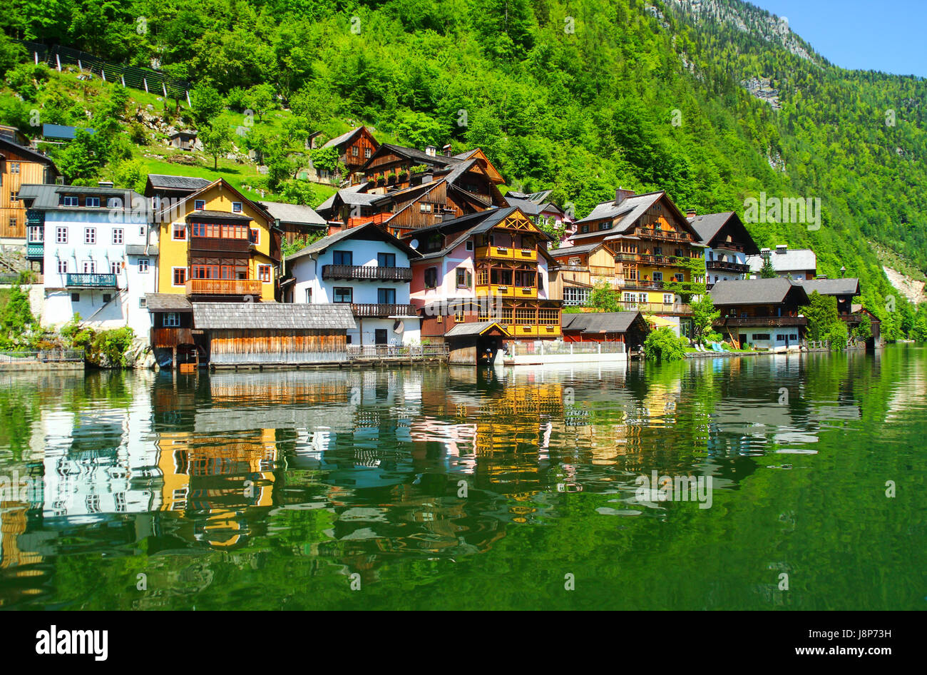 One of the most beautiful Alpine villages Hallstat in Austria Stock Photo Alamy