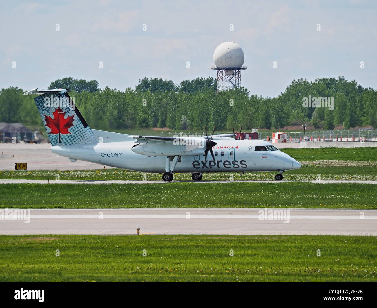 Air Canada Express on the runwat at the Pierre Elliott Trudeau International airport in Dorval
