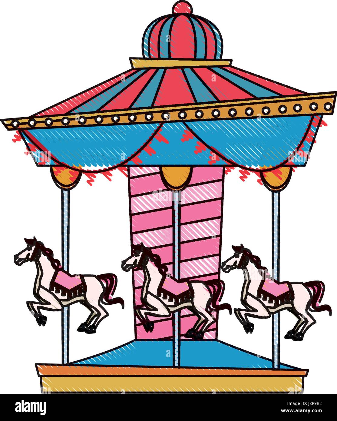 carnival carousel horse circus park festival Stock Vector Image & Art ...