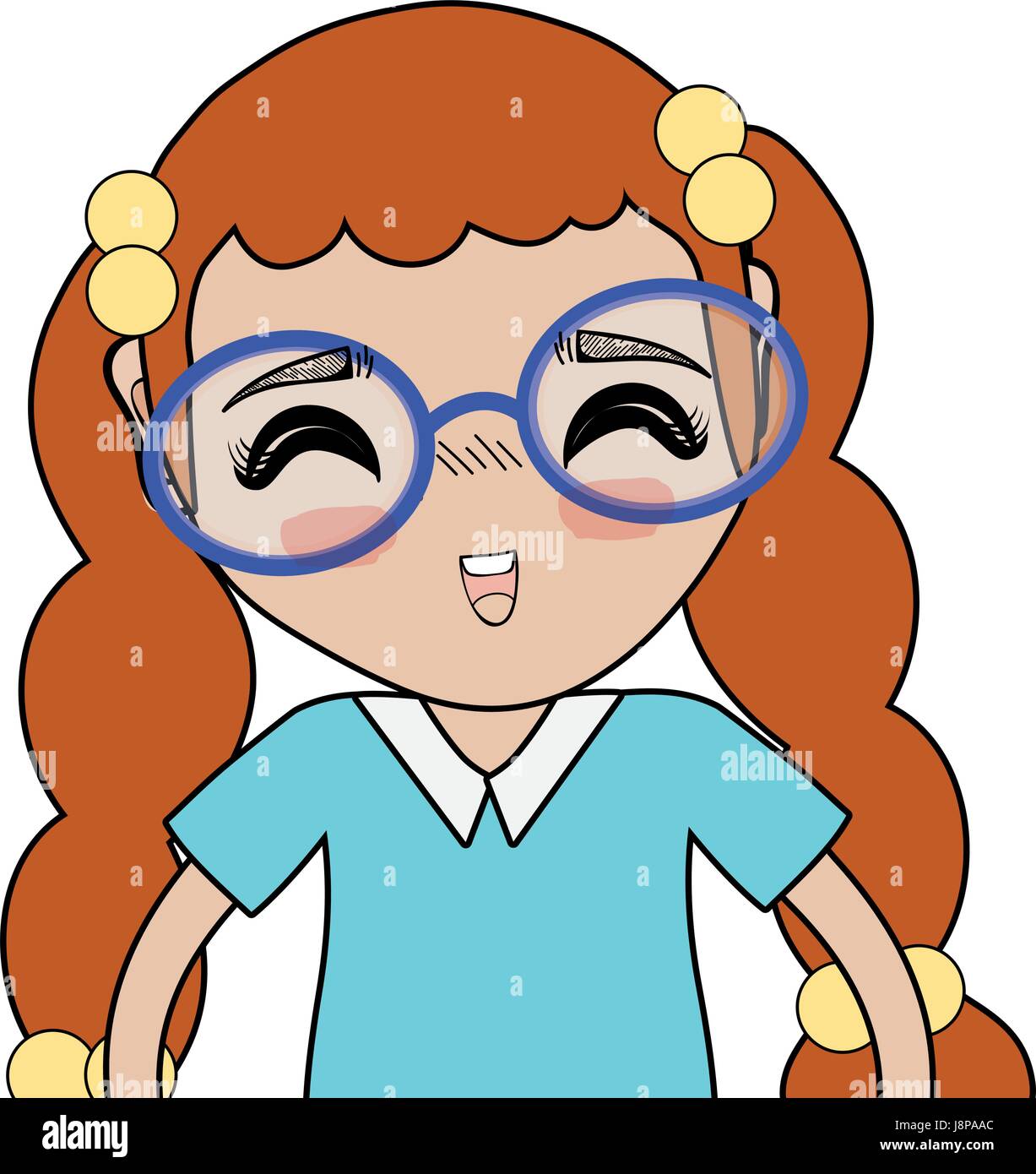 pretty girl with glasses and casual wear Stock Vector Image & Art - Alamy