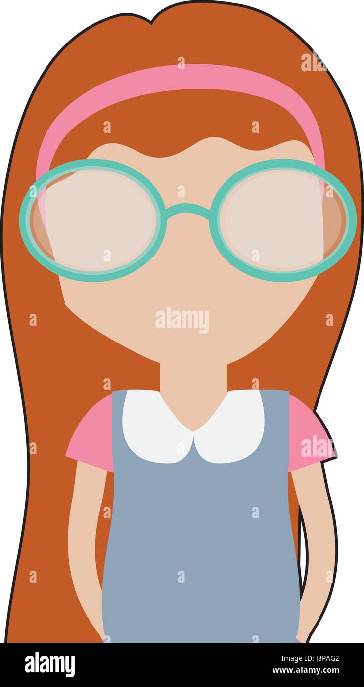 pretty girl with glasses and casual wear Stock Vector Image & Art - Alamy