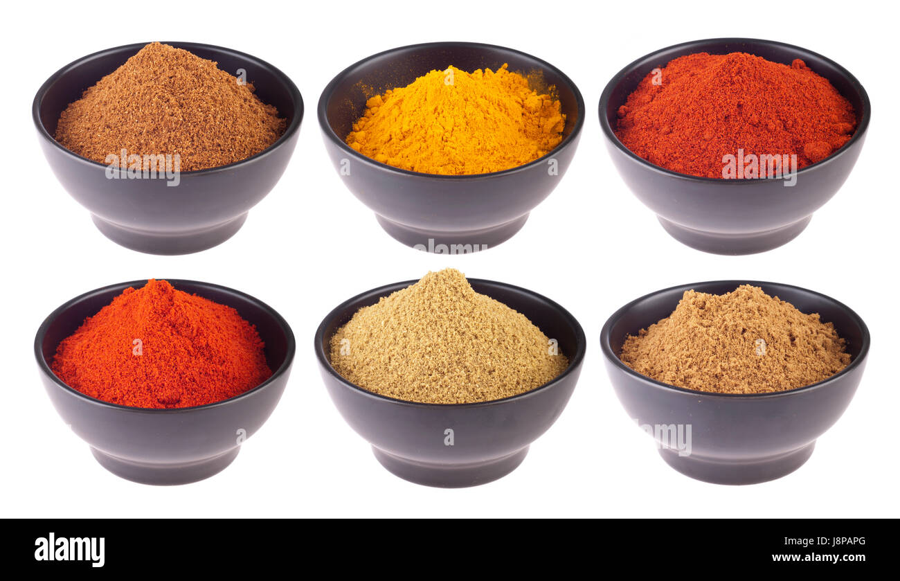 paprika, peppers, spices, cumin, coriander, indian, some, several, a