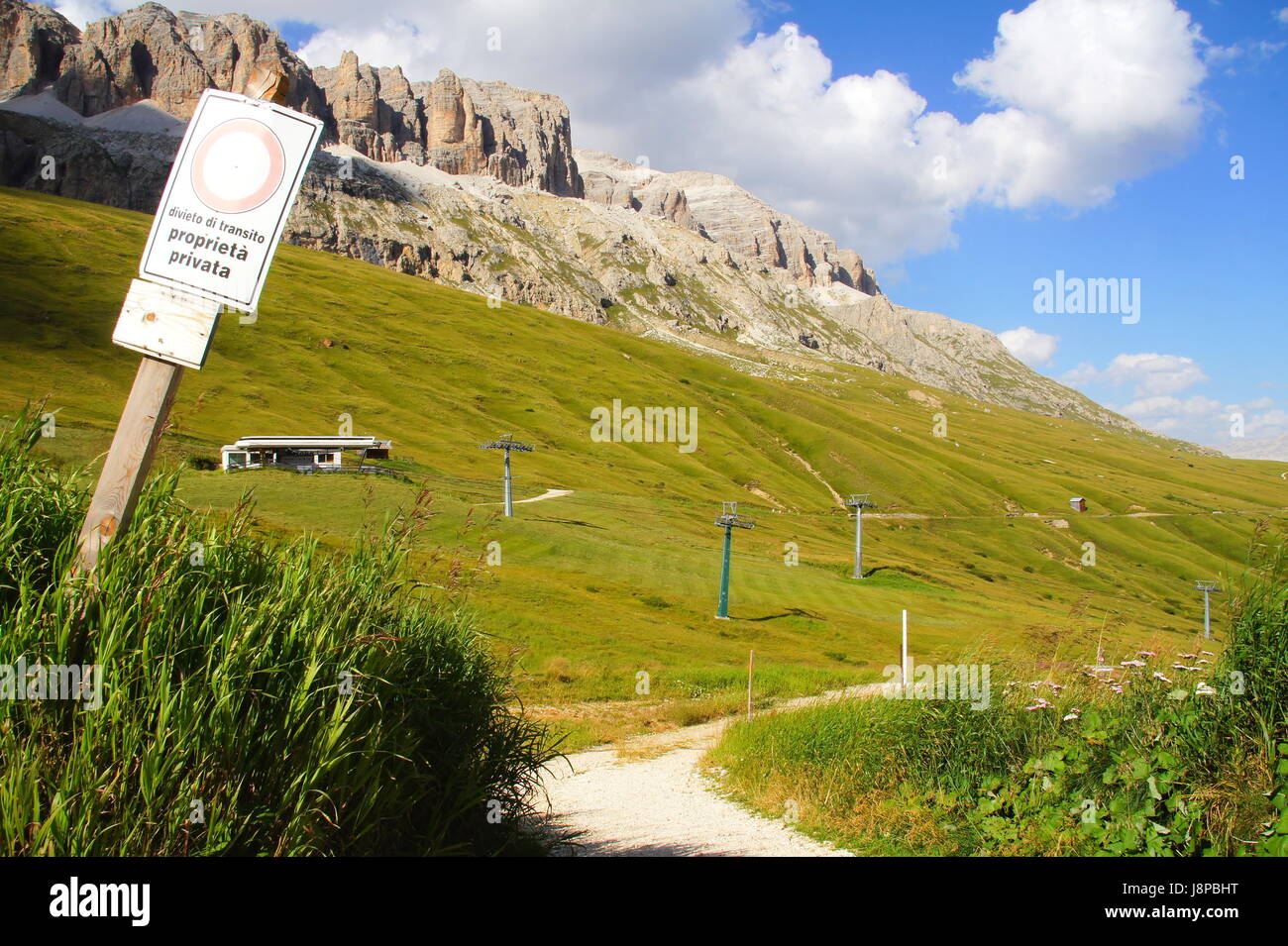 dolomites, path, way, illegal, prohibited, sign, signal, mountains, dolomites, Stock Photo