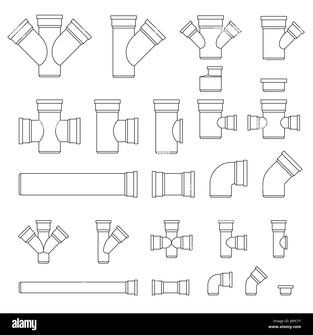 Pipes and fittings Stock Vector