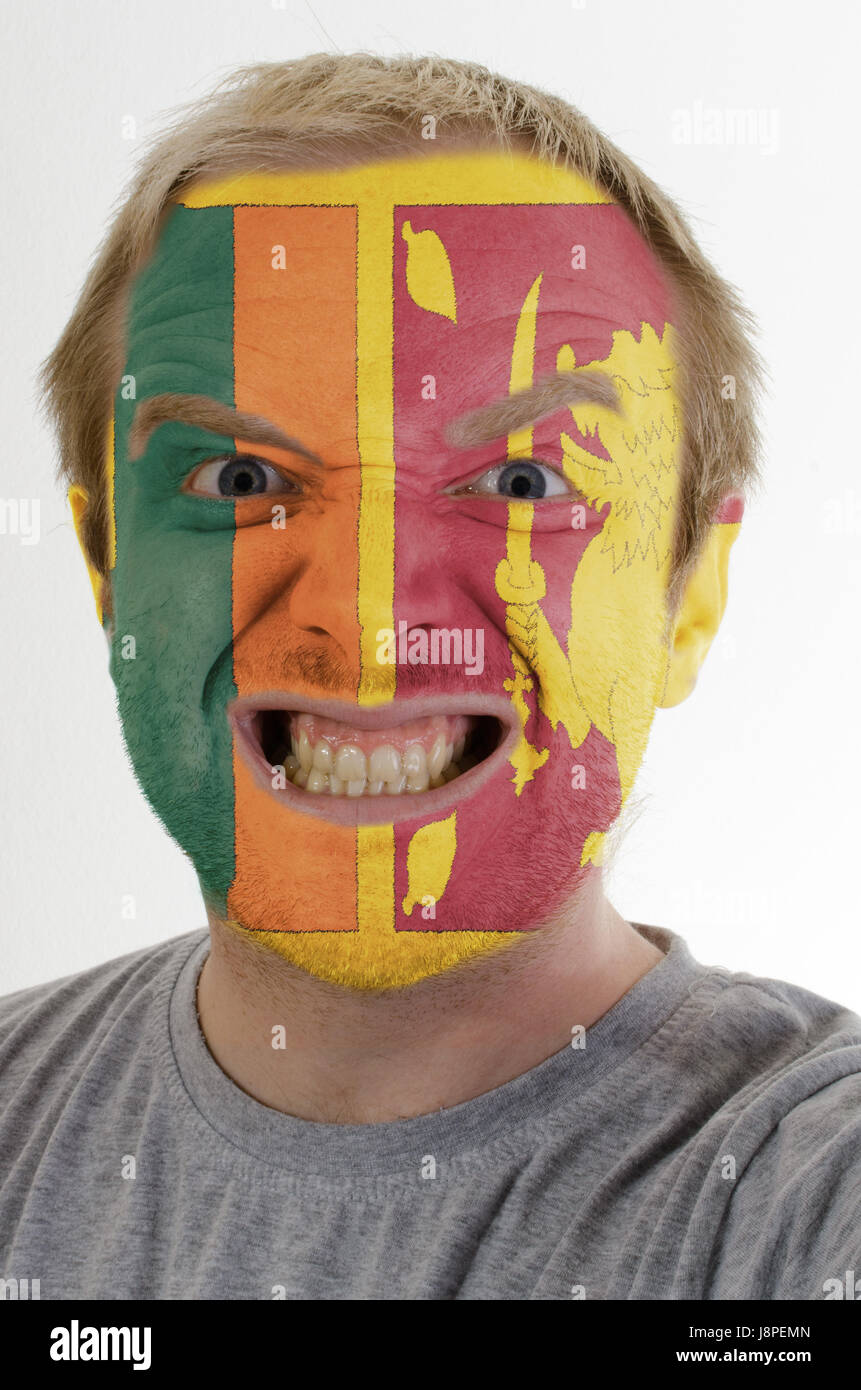 portrait, flag, national, country, raving, furious, angry, irately ...
