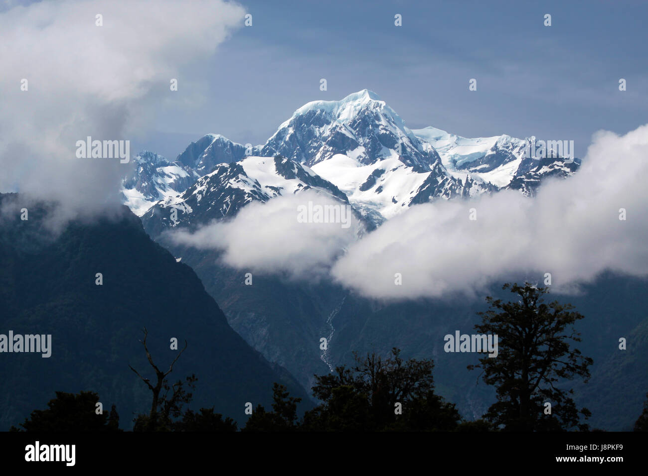 mount cook in clouds Stock Photo