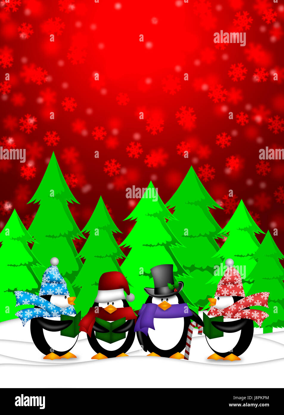music, penguins, christmas, songs, quartet, singing, familiy, family, xmas, Stock Photo