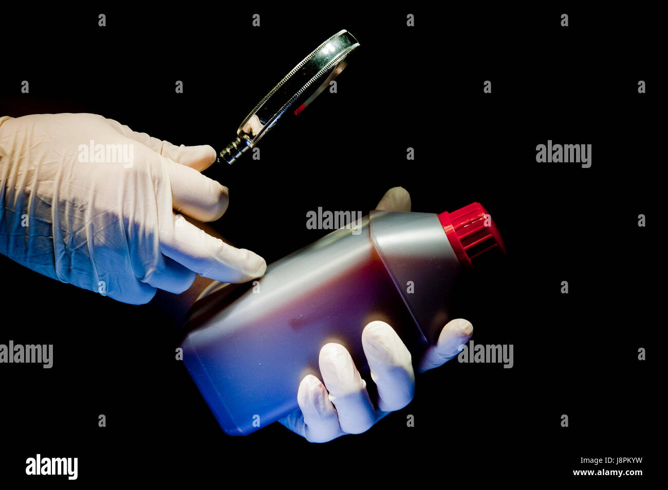hand, hands, covered, container, in, gloves, and, white, two ...