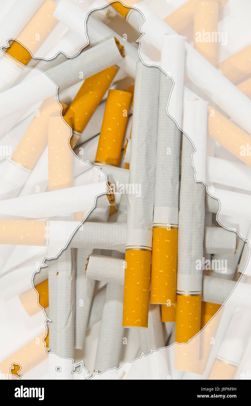 cigarette, health, abuse, tobacco, cancer, country, map, atlas, map of the Stock Photo
