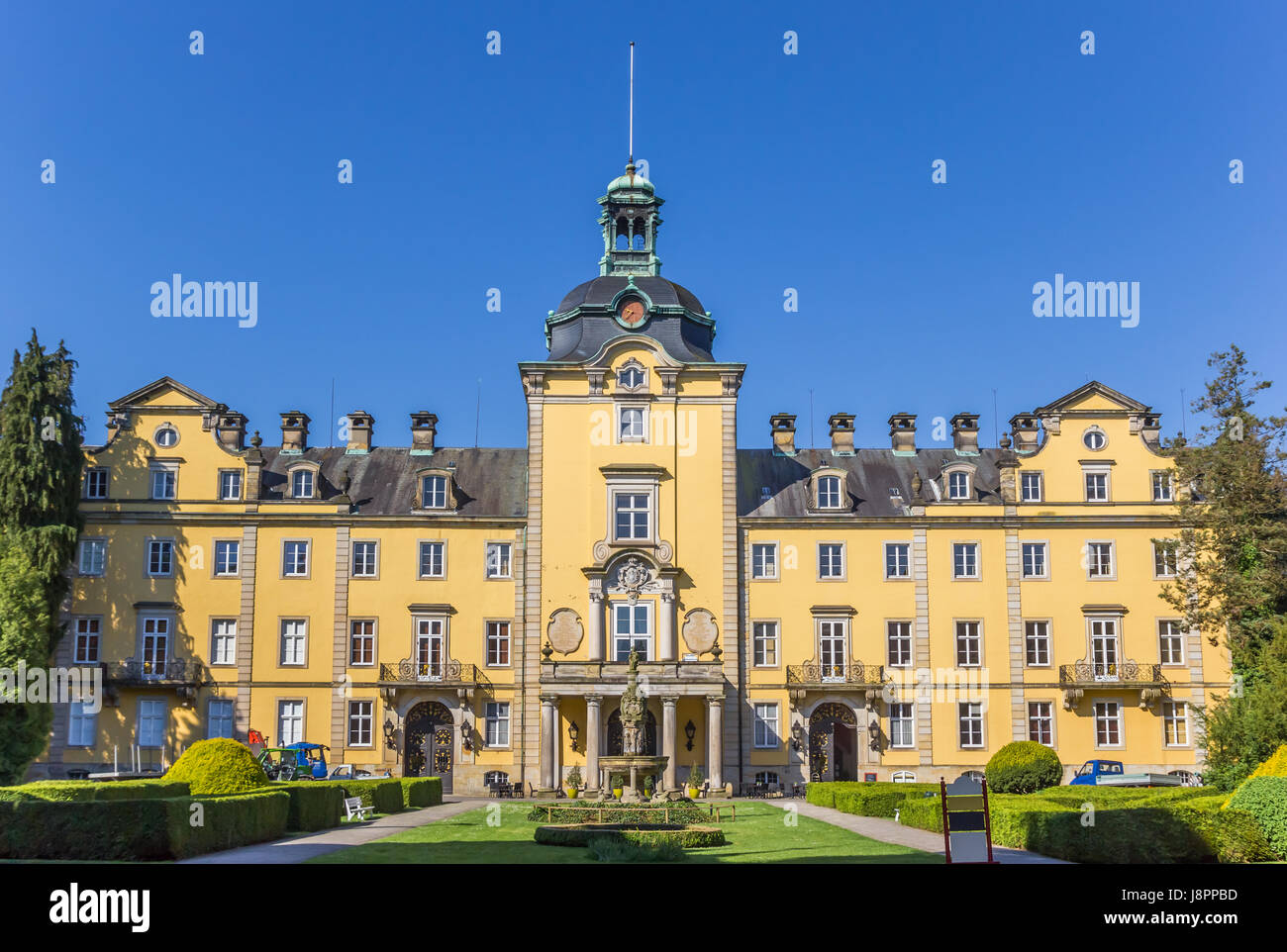 Front of the main building of the Buckeburg Palace in Lower Saxony, Germany Stock Photo