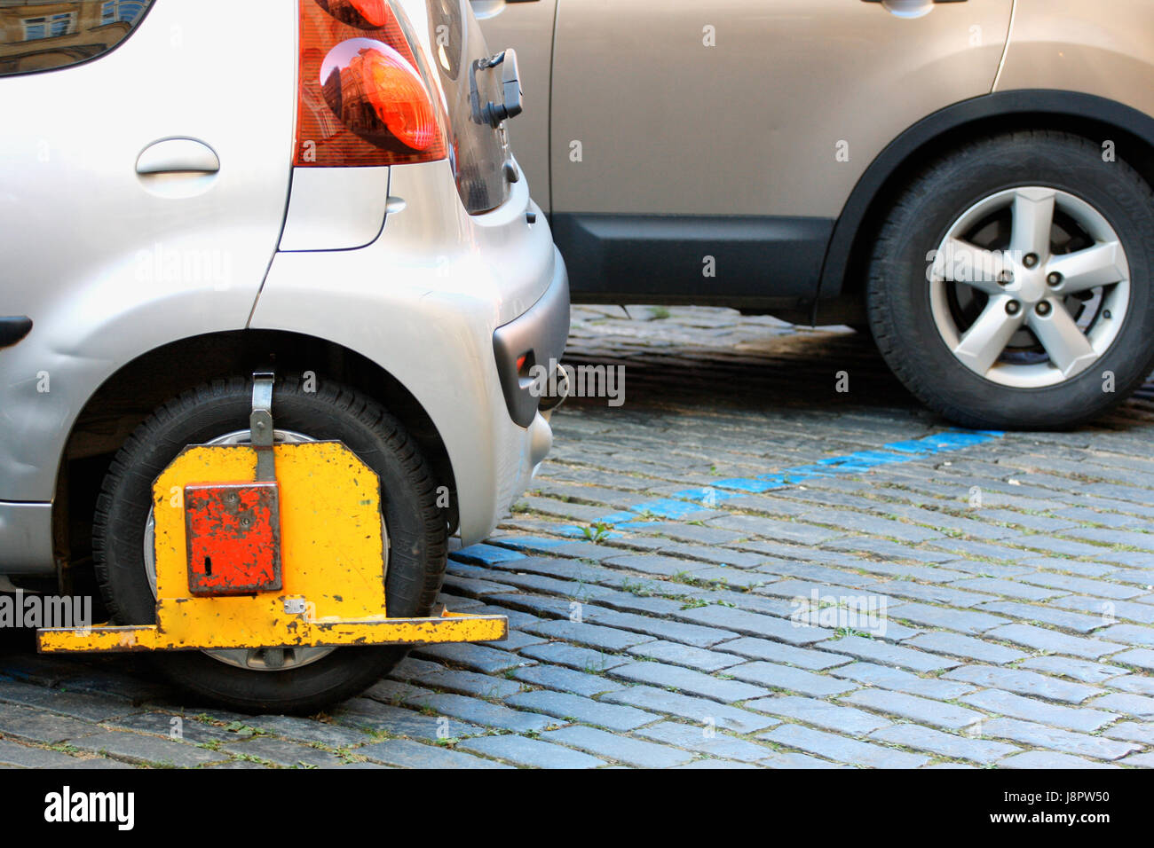Car was locked with clamped vehicle, wheel lock. Parking on forbidden