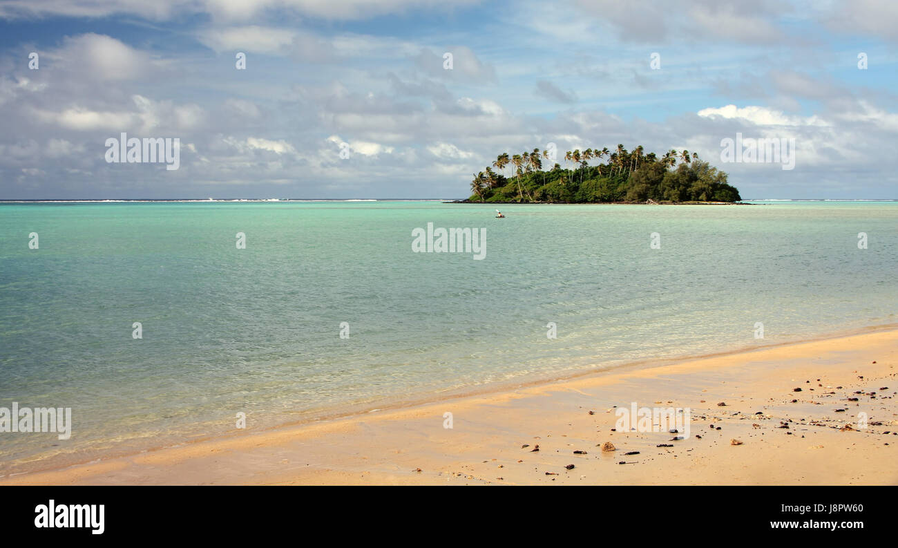 the South Seas, tropical, lagoon, tropics, blue, travel, green, beach, seaside, Stock Photo