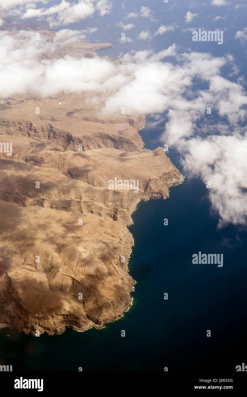 mountains, location shot, aerial photograph, coast, canary islands, dry, dried Stock Photo