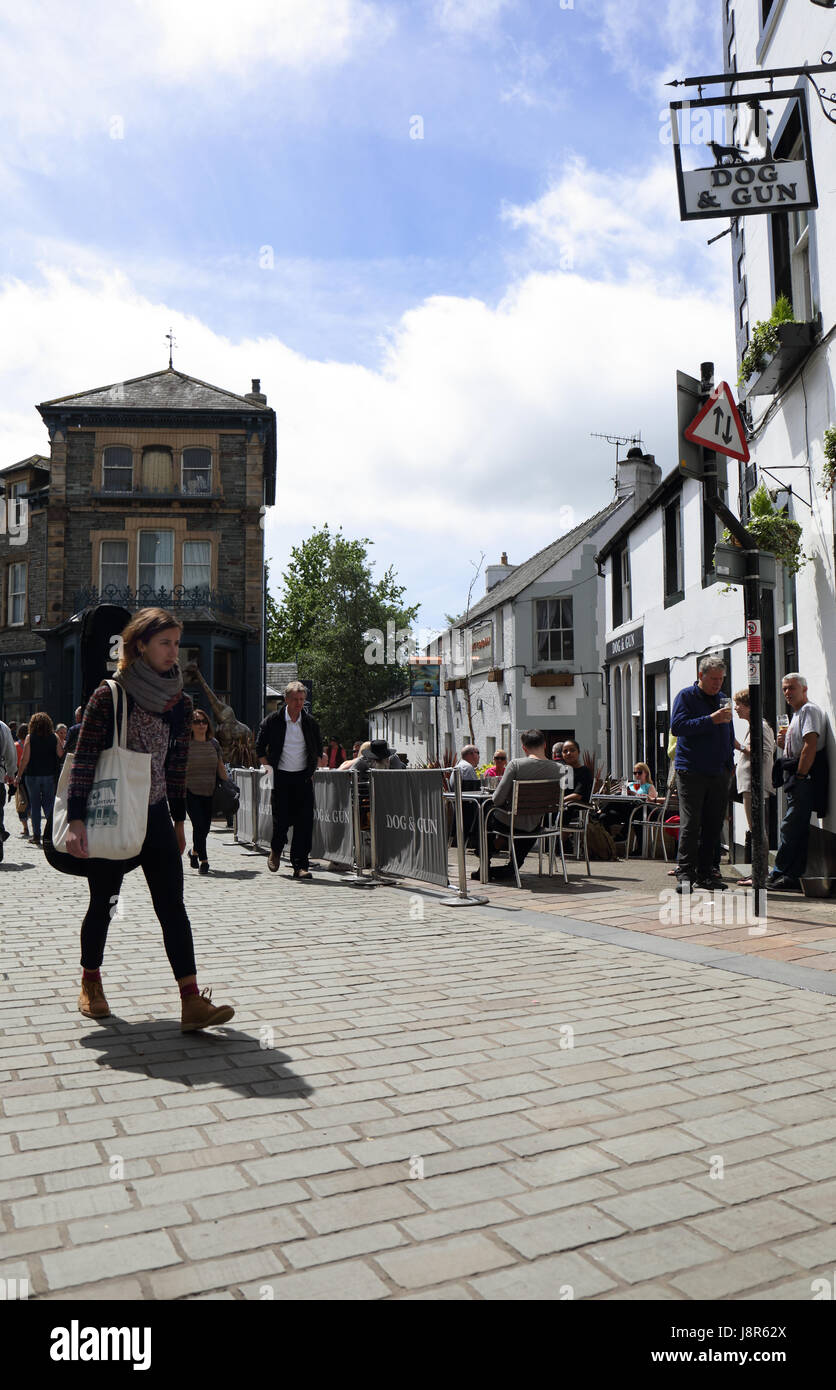 keswick street scene Stock Photo Alamy