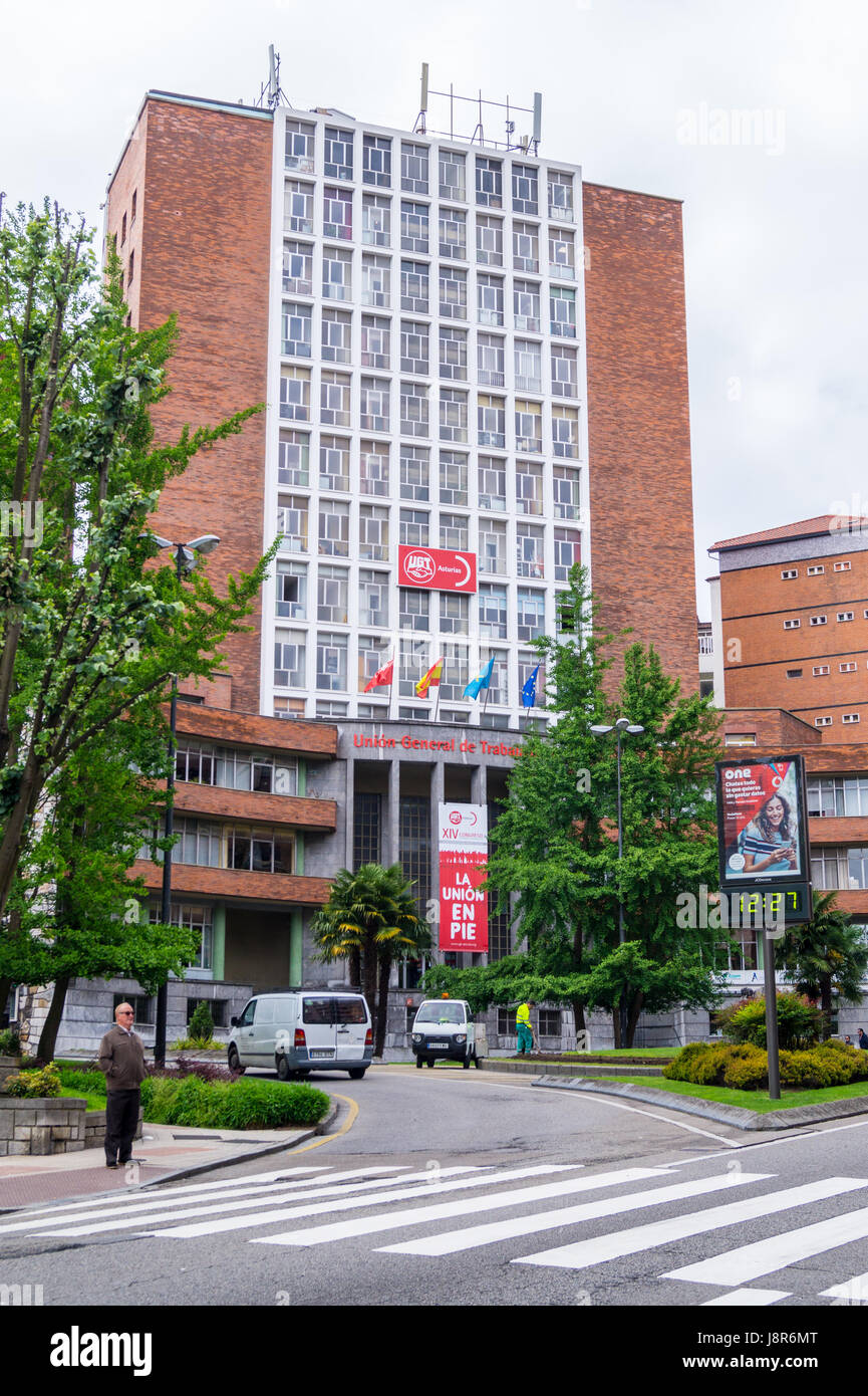 Headquarters building of UGT trade union, Oviedo Asturias Spain Stock Photo